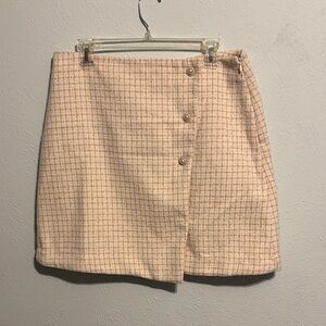 Marc New York Beige Checkered Mini Skirt